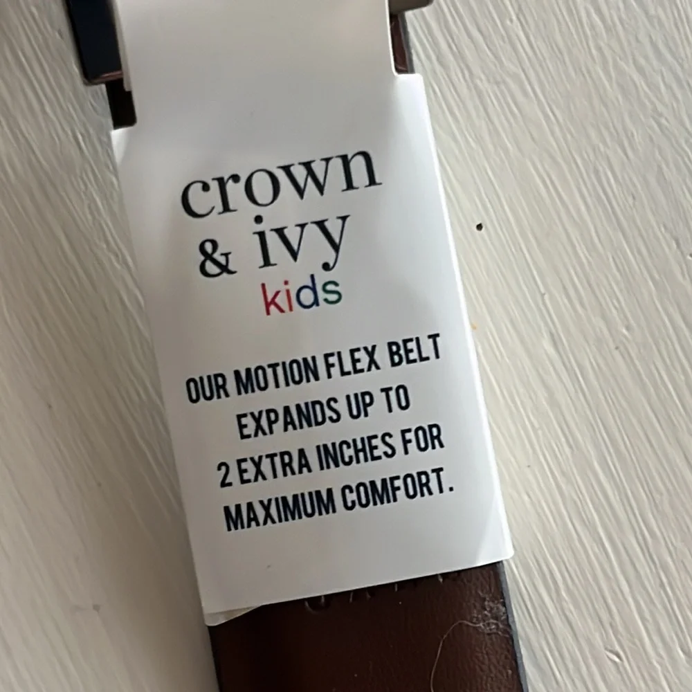 Crown & Ivy kids motion flex black belt L